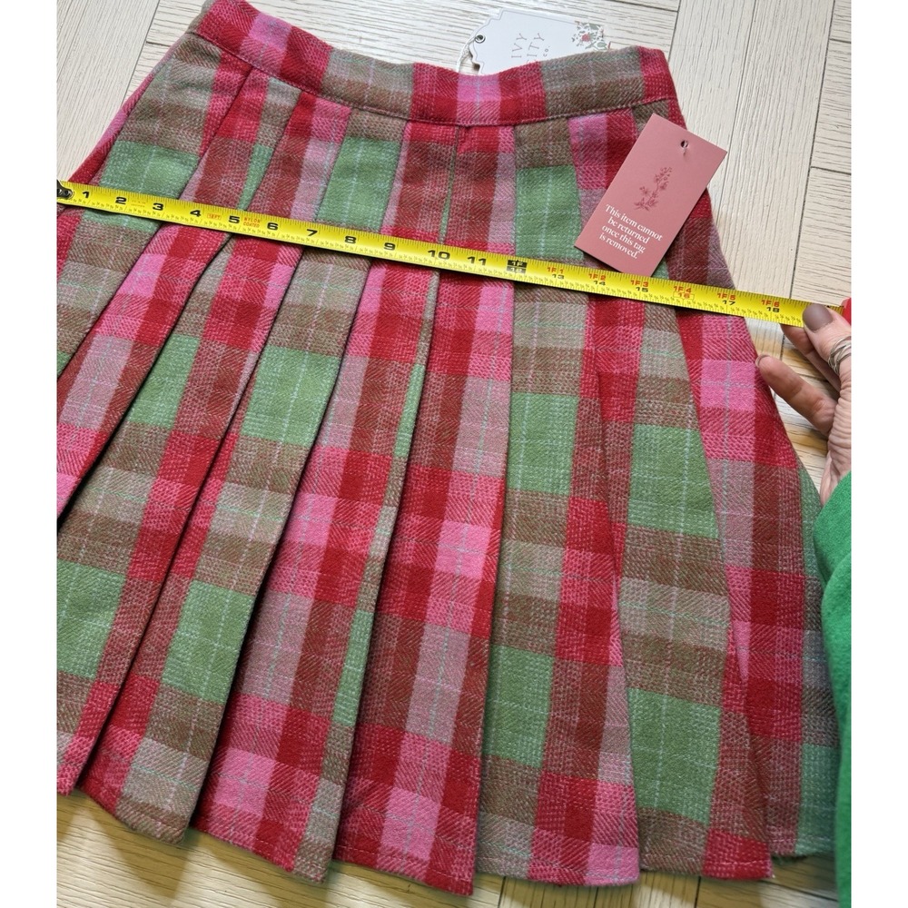 Marren Skirt Rosewood Tartan Plaid By Ivy City NWT Wool Lined‎ Mini Red Pink XS - Picture 6 of 11